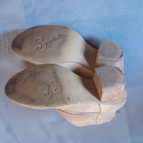 Seychelles Chelsea Boots Women's Size 8 Taupe Suede Leather Stacked Heel Ankle - Picture 5 of 6
